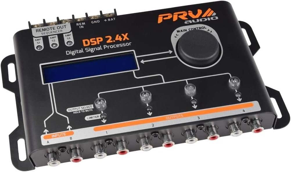 PRV AUDIO Car Audio DSP 2.4X Digital Crossover and Equalizer 4 Channel Full