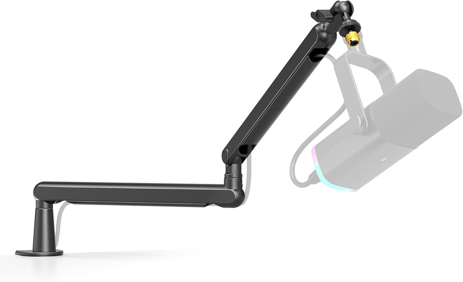 FIFINE Microphone Boom Arm, Low Profile Adjustable Stick Microphone Arm Stand