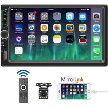 Leadfan 7inch Car Stereo Double Din Radio Touchscreen with Backup Camera