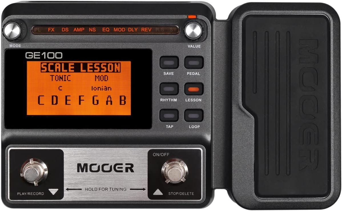 MOOER GE100 Multi-Effects Guitar Pedal with 80 Presets, 66 Effects, Loop