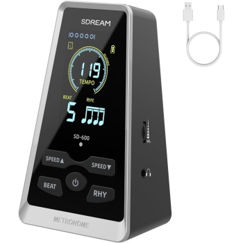 SDREAM Digital Metronome for Piano,Guitar,Violin,Rechargeable LCD Electronic