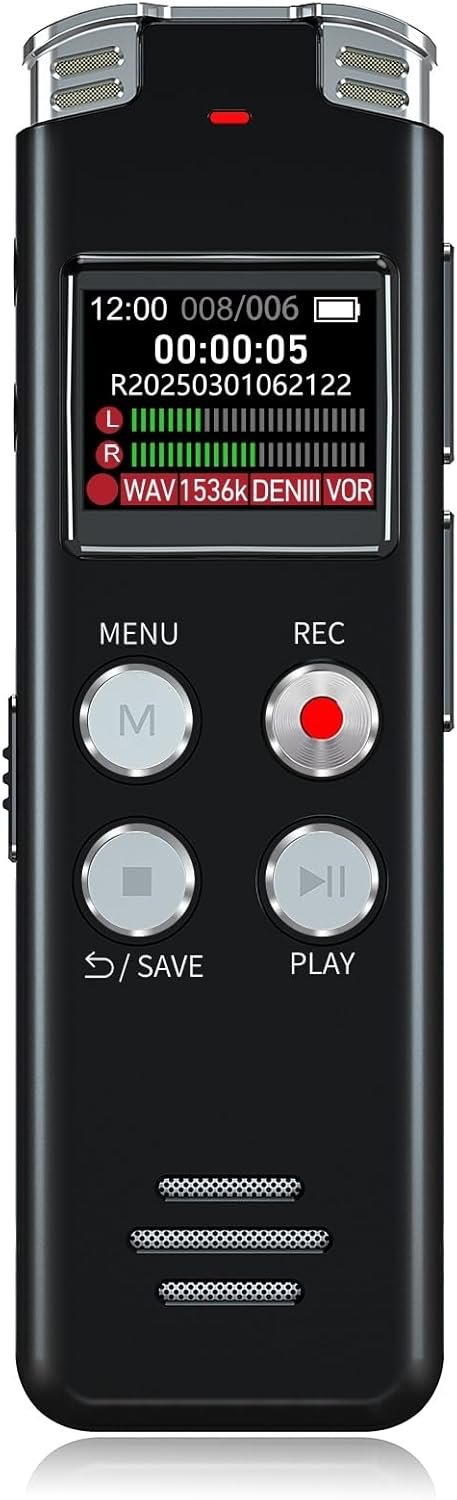 64GB Digital Voice Recorder with Playback: Voice Activated Recorders