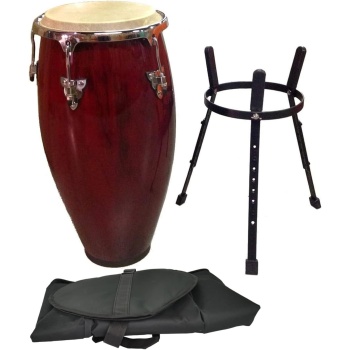 Conga Drum 12" inch Hand Drum Musical Instrument with Red Wine Gloss Finish