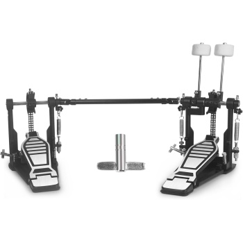 Double Kick Bass Drum Pedal, Heavy-Duty Double Kick Pedal with Twin Chain Drive