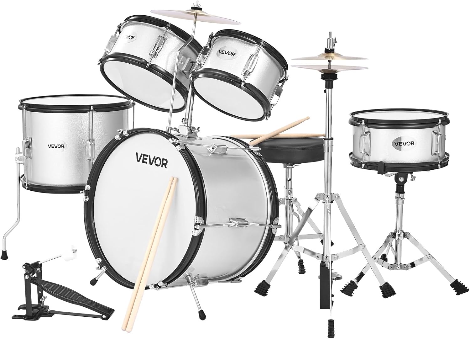 VEVOR Kids Drum Set, 5-Piece 16 in Junior Drum Sets, Beginner Drums Set