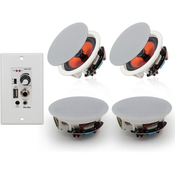 Herdio 6.5'' Bluetooth in Wall in Ceiling Speakers 600W 2-Way Flush Mount