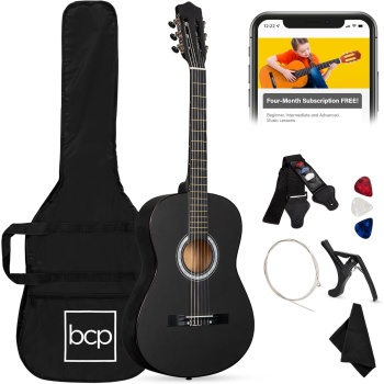 Best Choice Products 38in Beginner All Wood Acoustic Guitar Starter Kit w/Gig