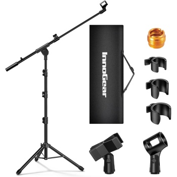 InnoGear Microphone Stand, Tripod Boom Arm Floor Mic Stand Height Adjustable