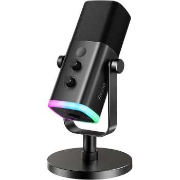 FIFINE USB/XLR Dynamic Microphone for Podcast Recording, PC Computer Gaming