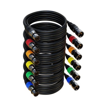 XLR Cables, XLR Microphone Cable 25 ft 6 Pack, Gold-Plated 3-pin XLR Speaker