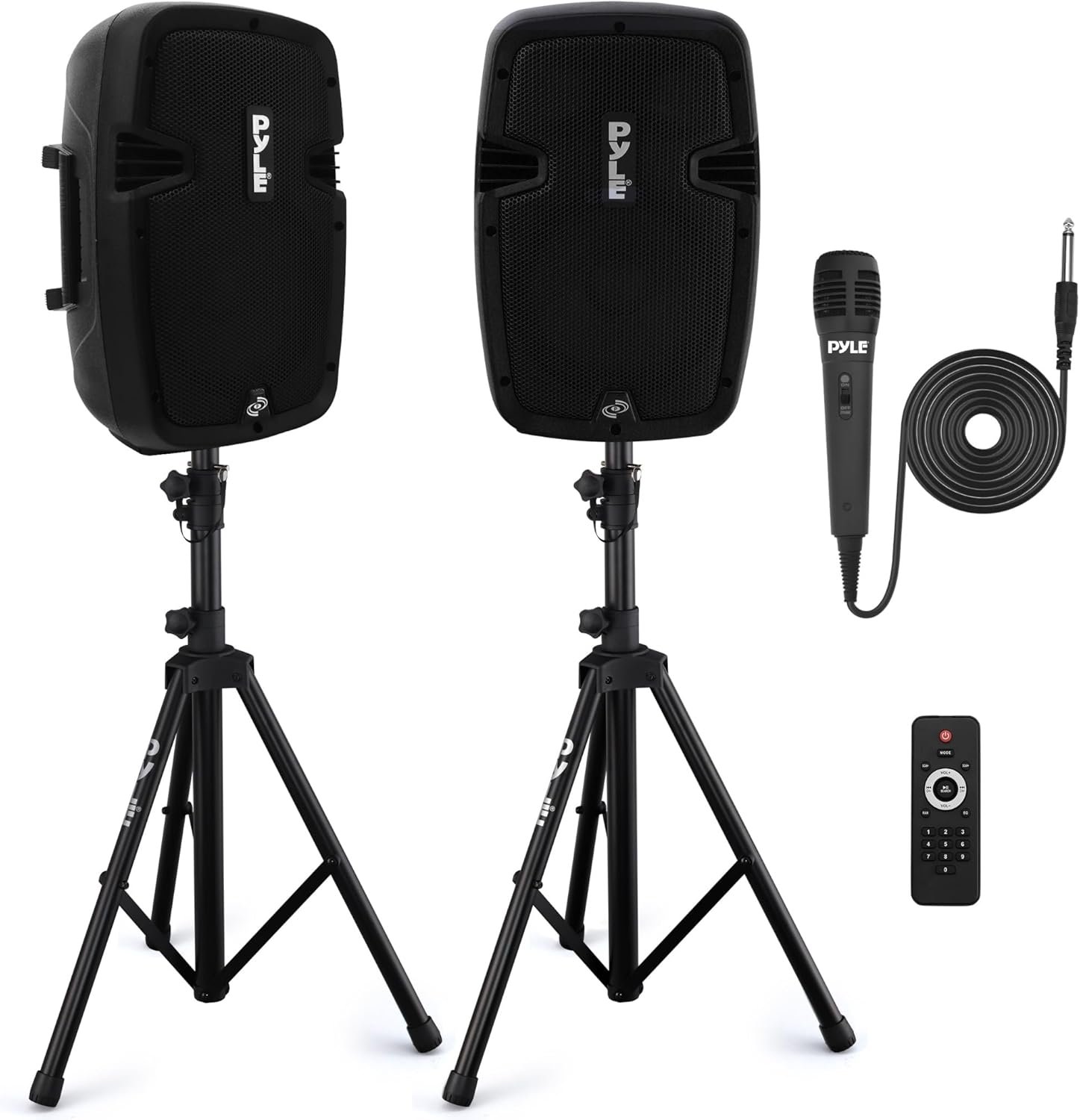 Pyle Powered Bluetooth PA Speaker Kit - Event Ready - Just Plug In and Play