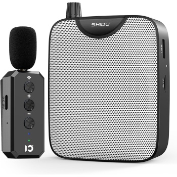 SHIDU 35W Power Voice Amplifier with Bluetooth Wireless Lavalier Microphone