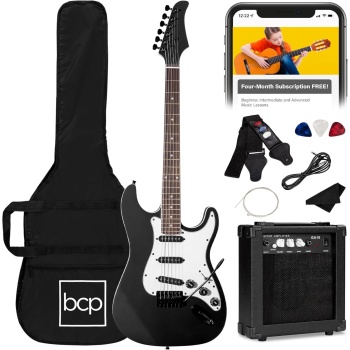 Best Choice Products 39in Full Size Beginner Electric Guitar Starter Kit w/Case