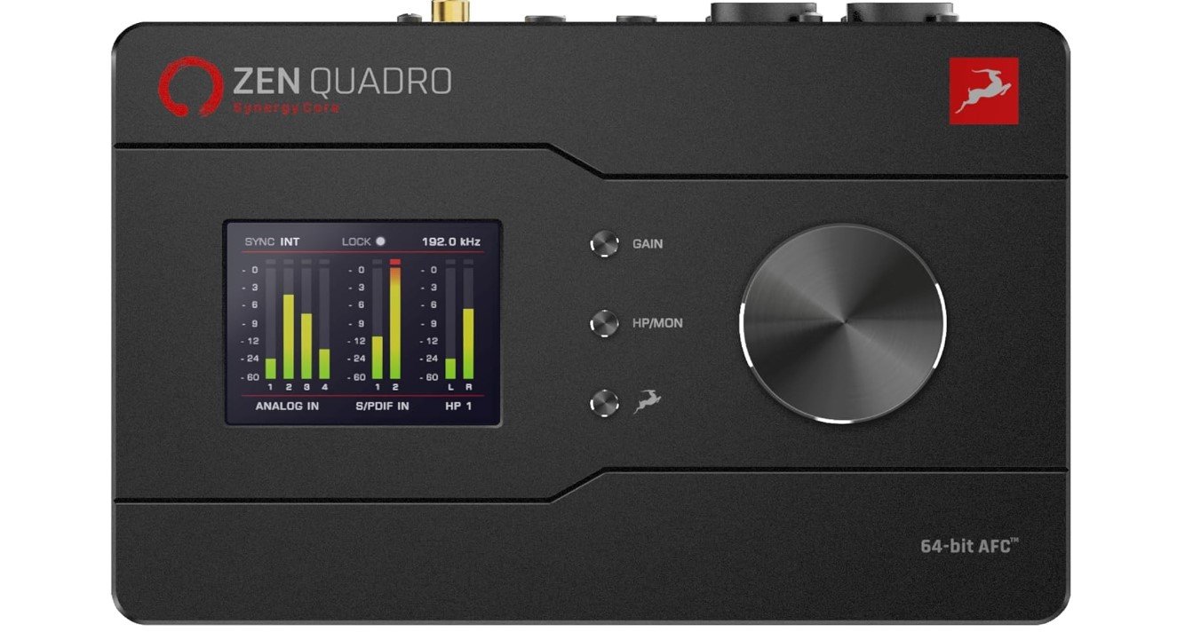 Antelope Audio Zen Quadro USB-C Podcast & Recording Interface — 4 Discrete Studio-Grade Mic Preamps, Pro Conversion & Clocking, Built-In Studio Effects — Bus-Powered — 14-In/10-Out
