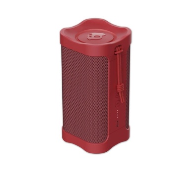 Skullcandy Wireless Bluetooth Speaker - IPX7 Waterproof Portable Terrain Speaker with Dual Custom Passive Radiators, 14 Hour Battery, Nylon Wrist Wrap, & True Wireless Stereo (Red)