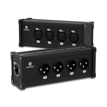 PRORECK 4-Channel XLR to Ethercon RJ45 Cat6 3-Pin DMX & Audio Extender, Ideal for Stage Lighting, Live Sound & Recording Studios(3-Pin XLR to Ethercon RJ45 CAT6)