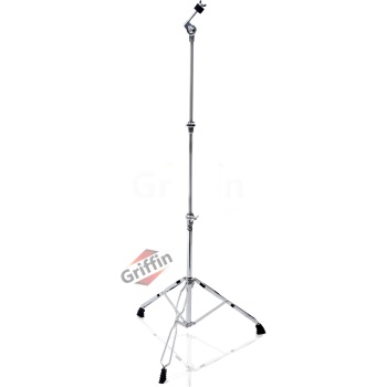 Griffin Straight Cymbal Stand (Percussion TiltPro X Edition) – Drum Hardware Mount with Double Braced Legs, Slip-Proof Holder for Crash, Ride & Splash