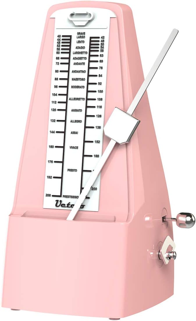 Ueteto Mechanical Metronome Loud Sound Piano Drum Violin Guitar Saxophone Pink