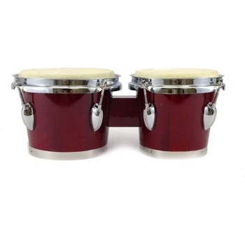 Empress Effects BONGOS 7" + 8" inch DARK RED WOOD DUAL DRUMS SET - WORLD LATIN Percussion - NEW