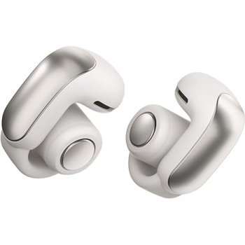 Bose Ultra Open Earbuds - Bluetooth Open Ear Earbuds with OpenAudio for Awareness, Clip-On Design for Comfort, Water Resistant, Up to 48 Hrs of Playtime, White Smoke