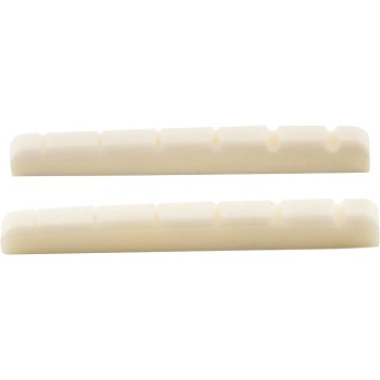 Musiclily Basic 42mm Flat Bottom Bone Slotted Electric Guitar Nut for 6 String Strat Tele Style, 42x3.5x4.5/3.5mm (Set of 2)