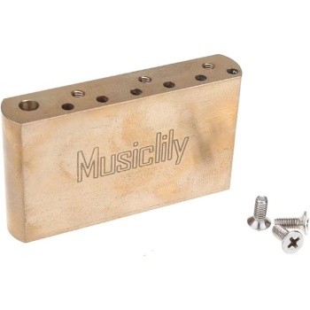Musiclily Ultra 52.5mm (2-1/16 inch) Full Solid Brass Tremolo Block for MIM Mexico Fender Standard 6-Screw Strat Vintage Style Electric Guitar, 42mm Tall