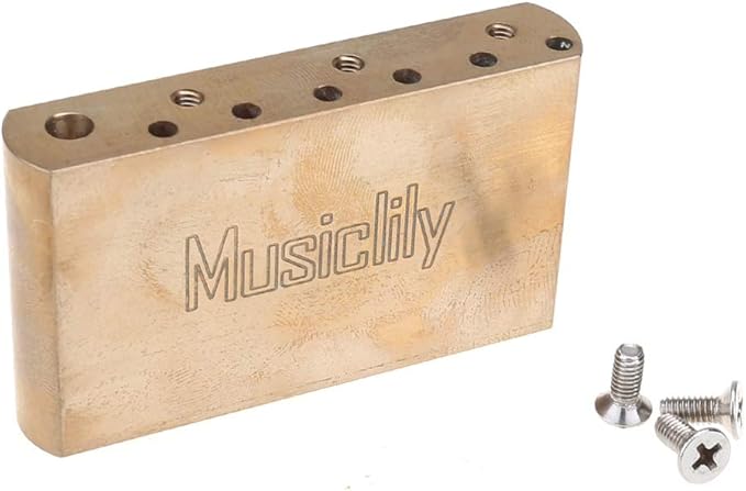 Musiclily Ultra 52.5mm (2-1/16 inch) Full Solid Brass Tremolo Block for MIM Mexico Fender Standard 6-Screw Strat Vintage Style Electric Guitar, 42mm Tall
