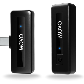 Movo Wireless Mini UC USB-C Wireless Microphone for Android - Lavalier Mic for Android Phones, Laptops, iPad Pro, and More