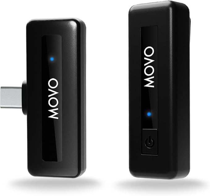 Movo Wireless Mini UC USB-C Wireless Microphone for Android - Lavalier Mic for Android Phones, Laptops, iPad Pro, and More