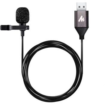 MAONO USB Lavalier Microphone, 192KHZ/24BIT Plug & Play Omnidirectional Lapel Shirt Collar Clip on Mic for PC, Computer, Mac, Laptop, YouTube, Skype, Recording, Podcasting, Gaming, AU-UL10