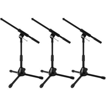 Ultimate Support JS-MCFB50 Low-Profile Mic Stand with Fixed-Length Boom W/Adjustable Height of 16" to 23" - 3 Pack
