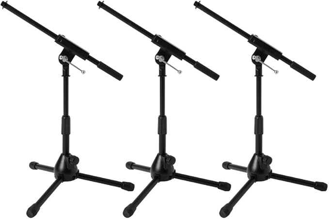 Ultimate Support JS-MCFB50 Low-Profile Mic Stand with Fixed-Length Boom W/Adjustable Height of 16" to 23" - 3 Pack
