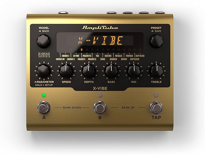 IK Multimedia AmpliTube X-VIBE Modulation Pedal, hyper-realistic emulations, true stereo, software and hardware integration