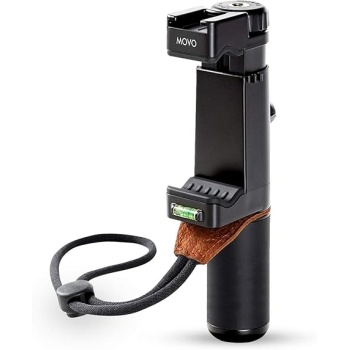 Movo PR-1 Smartphone Grip Handle Rig with Wrist Strap, Tripod Mount and Cold Shoe Mount for Lights and Microphones - for iPhone, Samsung, HTC, LG, Google, Android
