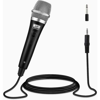 Moukey Karaoke Microphone, Dynamic Microphone with 13 ft Cable, Metal Handheld Cardioid Wired Mic, XLR Microphone for Singing, Compatible w/Karaoke Machine/PA System/Amp/Mixer, Black