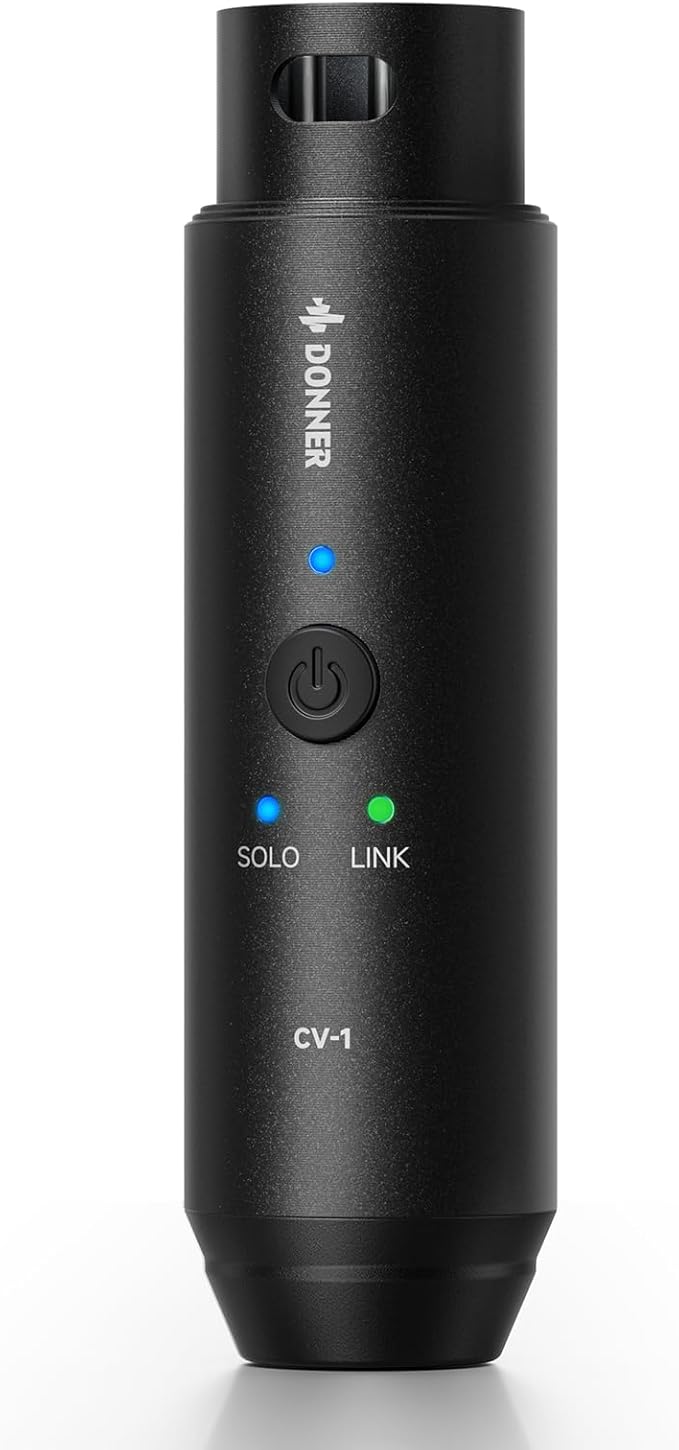 Donner XLR Bluetooth Receiver, Wireless Bluetooth Adapter for Speakers, PA Systems, Audio Mixer, DJ Systems, Bluetooth 5.3, 20 Hours Battery Life (CV-1)