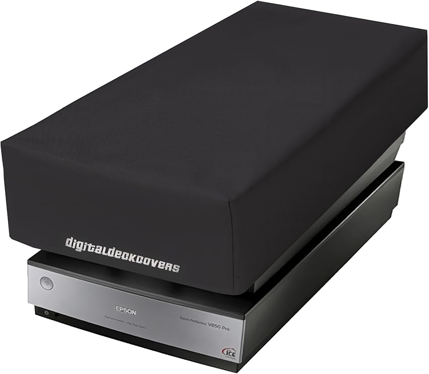 DigitalDeckCovers Scanner Dust Cover & Protector for Epson Perfection 2450, 3170, 3200, 4490, 4870, 4990, V500, V550, V600 & Canon Canoscan 8600F, 8800F, 9000F Photo Scanners (Black)