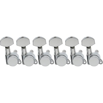 Musiclily Pro 6 inline Locking String Tuning Pegs Machines Heads Set for Fender Stratocaster Telecaster Electric Guitar, Chrome