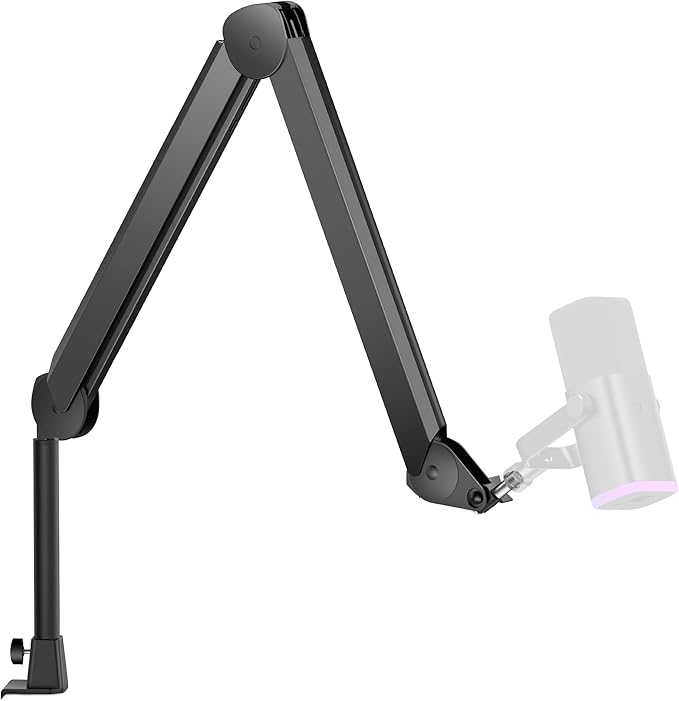 InnoGear Mic Boom Arm, Microphone Stand with Cable Management Channels Height Riser for Blue Yeti FIFINE AM8 K669B HyperX QuadCast S SoloCast AT2020 Shure SM7B MV7 and Other Mics