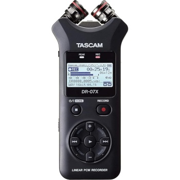 Tascam DR-07X Stereo Handheld Digital Audio Portable Recorder and USB Audio Interface, Pro Field, AV, Music, Dictation Recorder