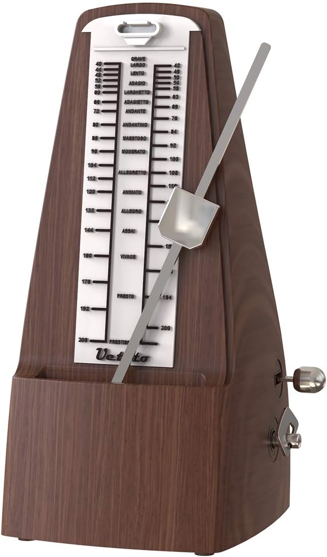 Ueteto Mechanical Metronome Wood Grained Loud Sound/High Precision/No batteries Needed/for Piano/Guitar/Violin/Drum and Other Instruments (Tower design)