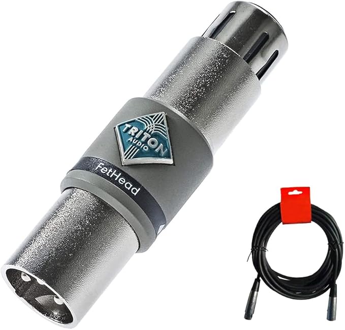 TritonAudio FetHead In-Line Microphone Preamp for Ribbon and Dynamic Mics Bundle with 20" XLR-XLR Cable
