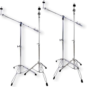 Griffin Cymbal Stand (Percussion TiltPro X Edition) Combo 4 Pack – Boom & Straight Drum Mounts with Double Braced Legs & Counterweight Arms – Kit for Crash, Ride, Splash