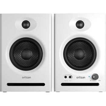 Ortizan C7 Dual-Mode 2.0 Studio Monitors, Active Monitor Speakers for Near Field Music Production, Bluetooth 5.3 Wireless Computer PC Monitor Gaming Bookshelf Speakers(Pair, White)