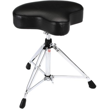 Gibraltar Drum Throne with Adjustable Height Motorcycle-Style Seat, Double-Braced Legs, Sturdy Drum Stool for Drummers, Comfortable Cushion for Practice or Performance (6608)