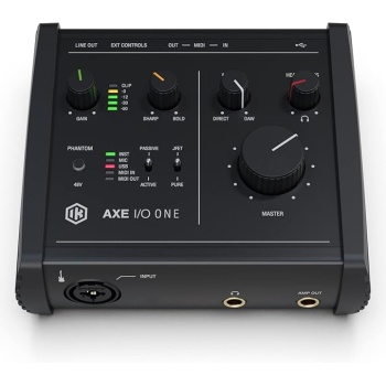 IK Multimedia AXE I/O One - Professional USB Audio Interface with Z-TONE advanced guitar tone shaping, AmpliTube and TONEX software included, high-resolution recording studio equipment