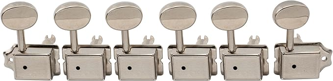 Musiclily Pro R15J Vintage Style Split Shaft 6 in Line Guitar Tuners Tuning Pegs Keys Machine Heads Set for Squier Classic Vibe Strat/Tele Style, Nickel