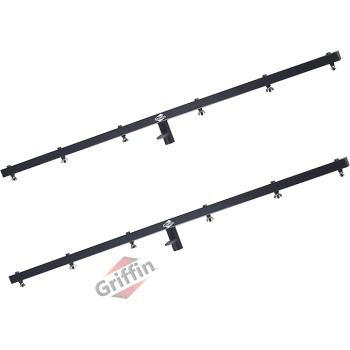 Griffin 5ft T-Bar Support for DJ Light Tripod Stands (Stage-MountX Series) 2-Pack – Cross Bar Mount for Lighting Truss System with 12 Hanging Bolts – Horizontal Trussing Kit for Music Equipment