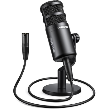 MAONO XLR Podcast Microphone, Cardioid Studio Dynamic Mic for Vocal Recording, Streaming, Voice-Over, Voice Isolation Technology, Metal Mic, Works for Audio Interface, Mixer, Sound Card-PD100
