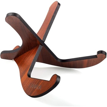 CAHAYA Guitar Stand Wooden Floor Guitar Stand Thicken Plywood X-Frame Style Portable String Instrument Holder with Soft Leather Edges for Acoustic Classical Bass Guitars (Acoustic Guitar Stand) CY0180